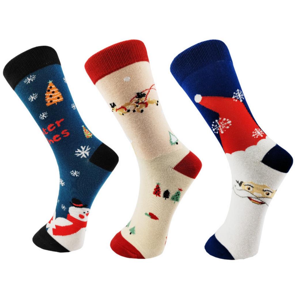 Christmas Gifts Mid-calf Socks Elk Christmas Cartoon Cotton Trendy Socks