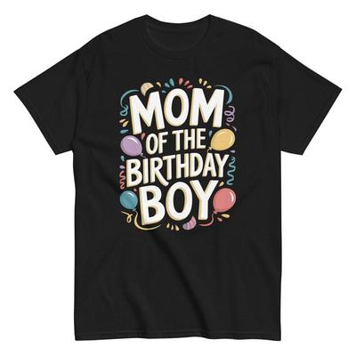T-shirt Maman du Garçon d'Anniversaire Mignon Célébration Amusant Fête de Famille