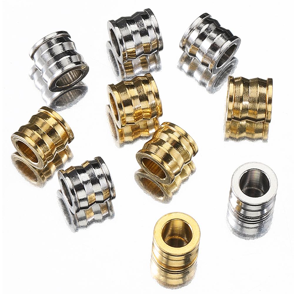 20pcs Stainless Steel Spacer Loose Bead Big Hole Beads 8mm Bamboo Shape Charm Pendants for Bracelet Necklace DIY Jewelry Making