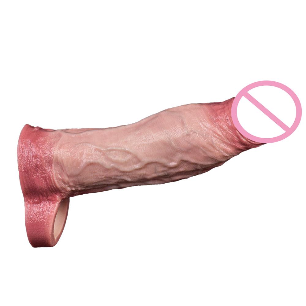 OS-ADLV5073 Dog Knot Condom Silicone Material Sleeve Extender Penis Enlargement Vibrator Massager Adult Sextoys for Men