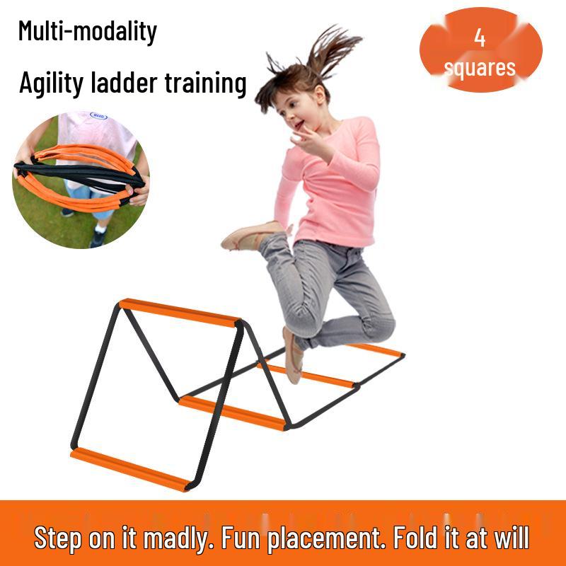 Multifunctional Kids' Exercise Ladder: Folding Hopscotch, Rope, Butterfly, and Hurdle Ladder