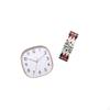 Wall Clock Art for Dining Room And Gym Decoration with Christmas Table Runner Dresser Scarf Seasonal
