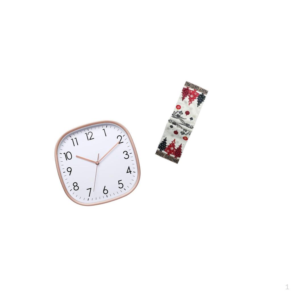 Wall Clock Art for Dining Room And Gym Decoration with Christmas Table Runner Dresser Scarf Seasonal