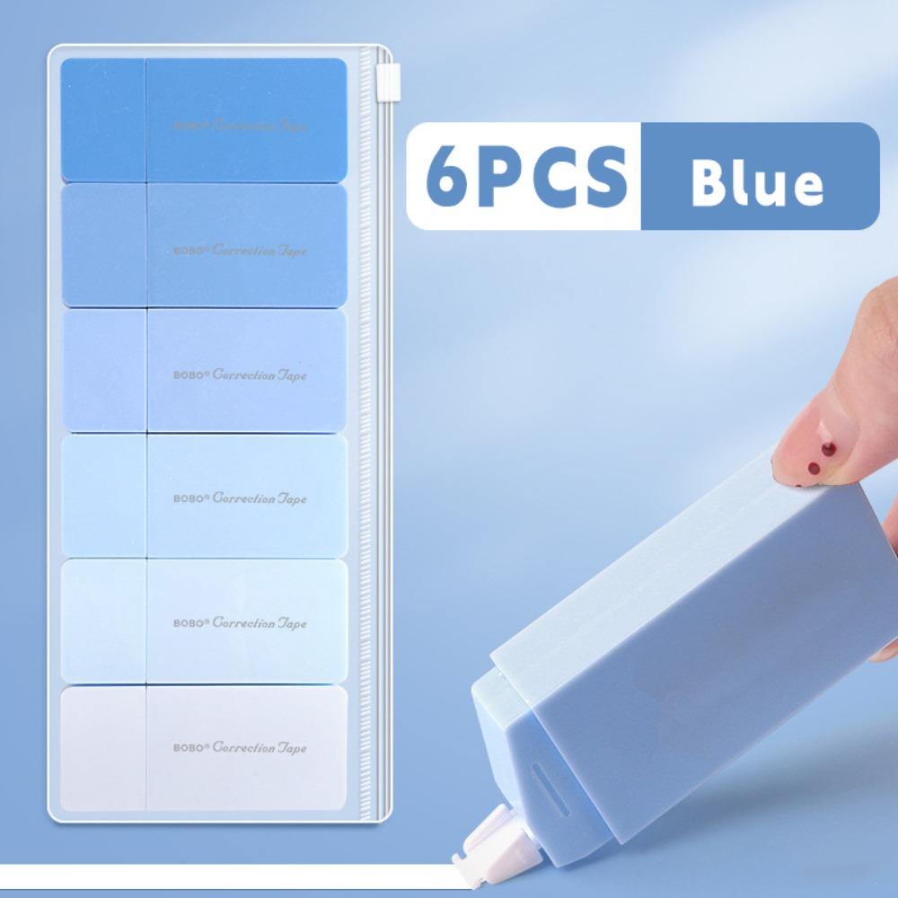 

6PCS/Set 36M Large Capacity Silent Coating Tape Student Alteration Tape School Office синій