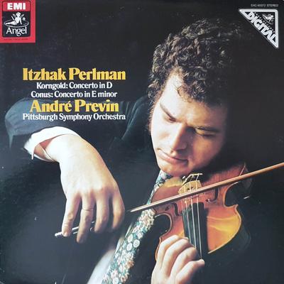 LP Record ITZHAK PERLMAN, ANDRE PREVIN, PITTS - Korngold: Concerto In D / Conus: Co EAC90072 ANGEL 1981 Japan Obi Classical Used