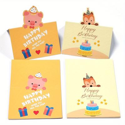 50pcs Thank You Cards - Cute Cartoon Animal Birthday Dog Themed Folding Greetings For Celebrations & Appreciation