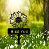 1Pc Charming Sunflower Metal Garden Decorative Ground Plug for Outdoor Yard Patio Garden Festival Home Party Decoration