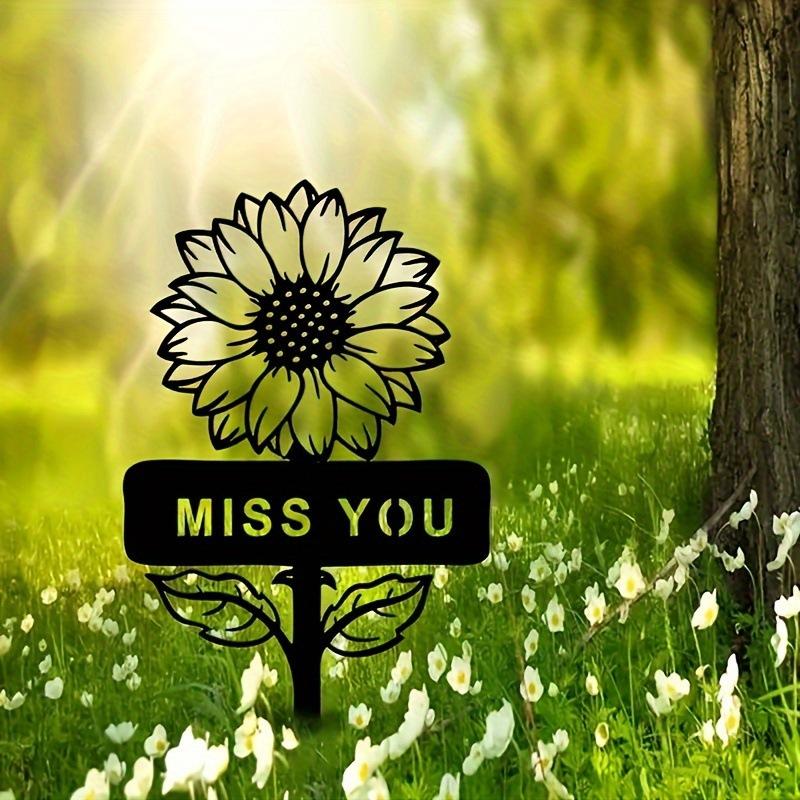 1Pc Charming Sunflower Metal Garden Decorative Ground Plug for Outdoor Yard Patio Garden Festival Home Party Decoration