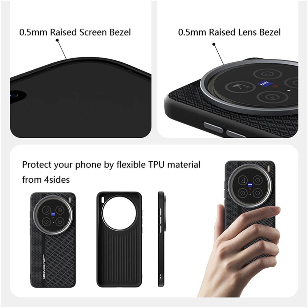 For Vivo X200 Pro Case For Magsafe Slim Rigid Alloy Lens Magnetic Wireless Charger Carbon Fiber Phone Cover Shell Vivo Grip