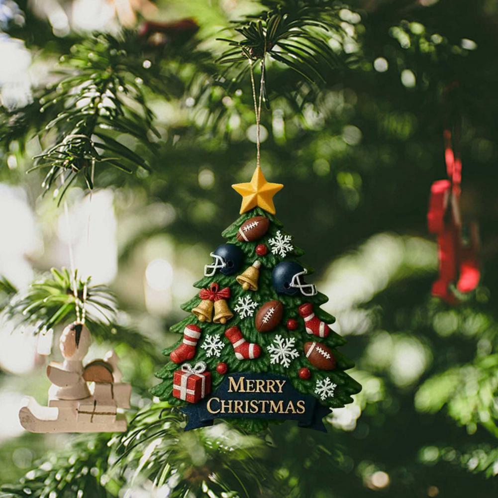 Christmas Tree Ornament Tree Shaped 2D Acrylic Hanging Decoration Merry Christmas Pendant for Holiday Home Party Decor