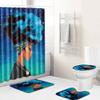 African American Women'S Bathroom Four-Piece Combination Set Household Door Mat Absorbent Non-Slip Floor Mat Carpet