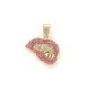 Colorful Diamond Lip Bite Pendant Hip Hop Cuban Chain Necklace