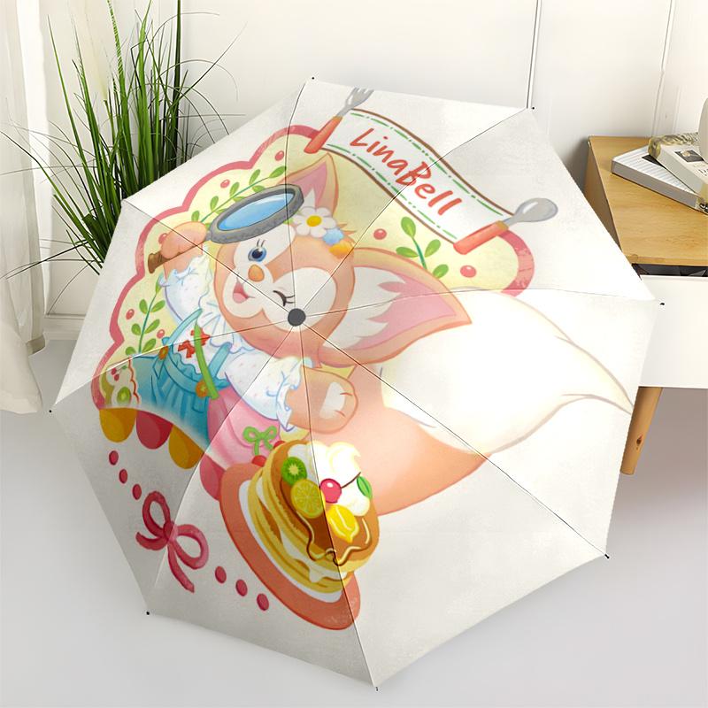 

1pc LinaBell s Sweet Adventure Pattern Automatic Umbrella is Fashionable and Good-Looking, a Portable 3-Fold Umbrella, Suitable for Travel a