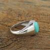 Natural Larimar Ring, 925 Sterling Silver Ring, Men's Signet Ring, Boho Statement Ring, Gemstone Ring, Handmade Ring, Husband Gift Ring, Gift For Him