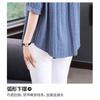 New Vertical Striped Five-quarter Sleeve Shirt Women's Loose Short-sleeved Shirt Summer Middle-aged Women's Top