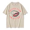 Moister Than An Oyster Funny Y2K Meme T Shirts Unisex Women Retro Humor Loose Short Sleeve T-shirt Fashion Casual Oversized T Shirt