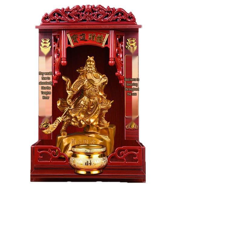 Guan Gong God of Wealth Statue - Attracts Prosperity, Worship Niche Decor.