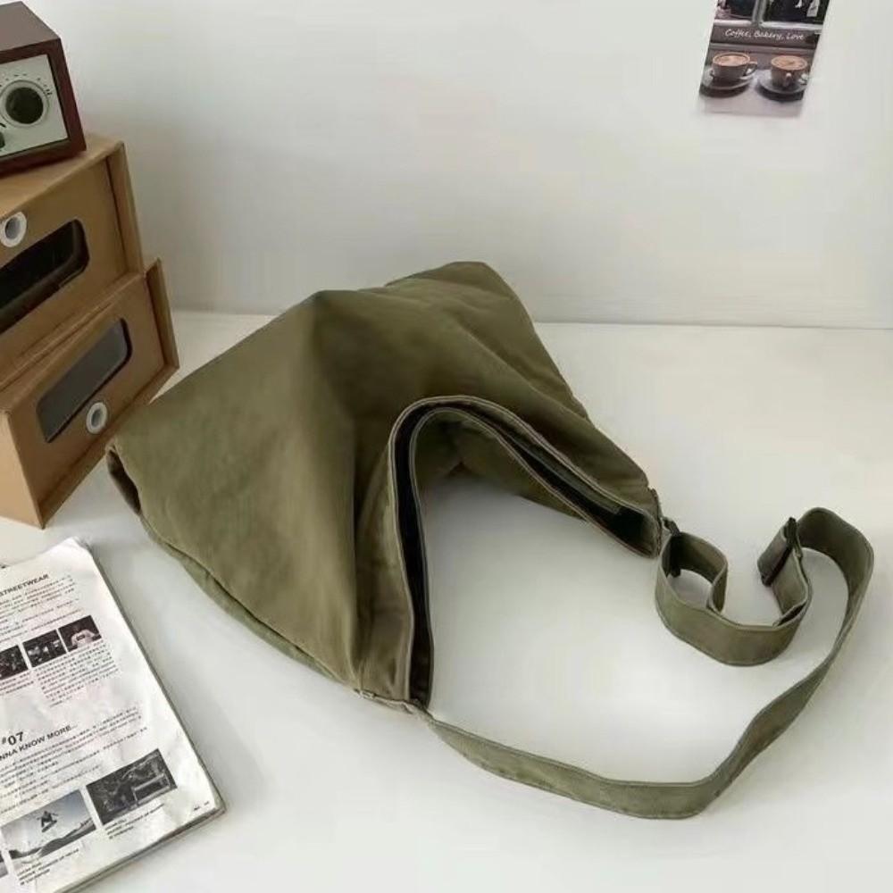 Plátěná taška přes rameno s velkou kapacitou Retro taška Tote Módní taška Messenger Cestovní
