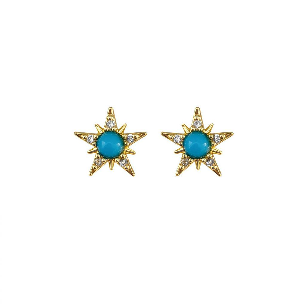 S925 Sterling Silver Star Stud Earrings with Zirconia – Simple, Versatile, and Exquisite Design