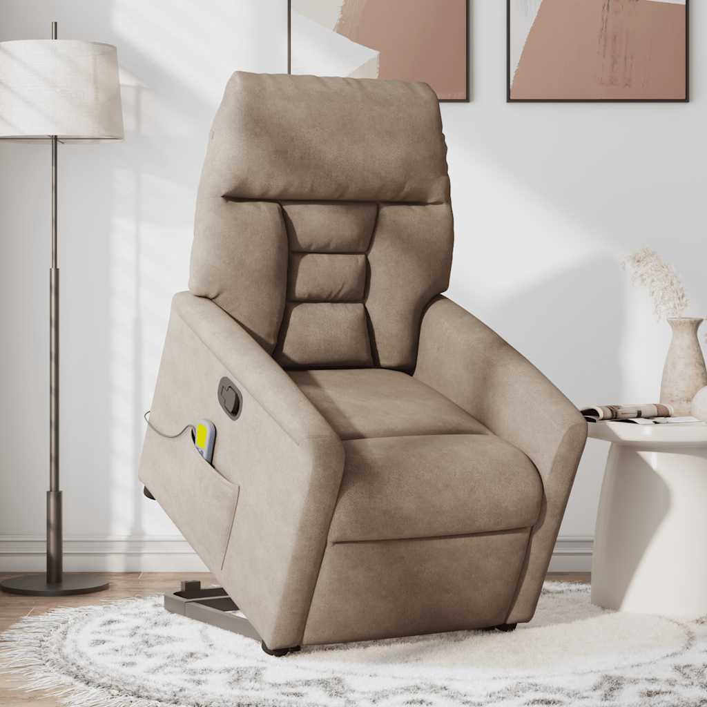 Recliner Chair with Lift Assist Taupe Microfiber Fabric