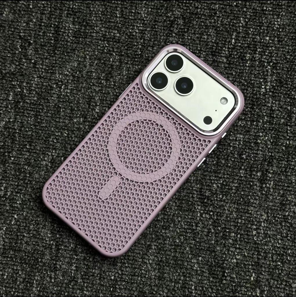 Apple 17 Pro Max Honeycomb Magnetic Heat Dissipating Skin-Feel Case with Integrated Buttons for iPhone 16/15