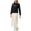 Fila Lockere Passform Kapuzenpullover Letter Print Langarm Sweatshirt Damen sweatshirt Schwarz F11W118232F-BK