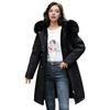 Women's Fleece Lined Parka Thicken Fuzzy Faux Fur Hooded Down Jacket with Pockets Winter Warm Drawstring Sherpa Coat