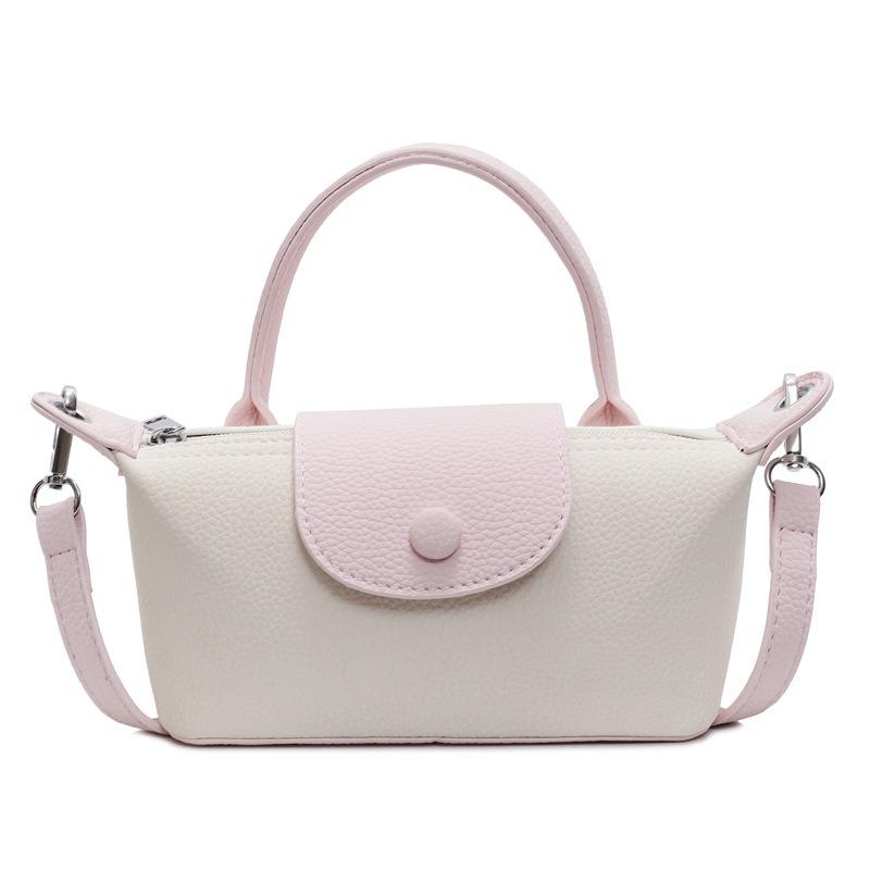 Versatile contrasting color small bag women's new fashion hand-carried dumpling bag spring and summer popular shoulder messenger bag