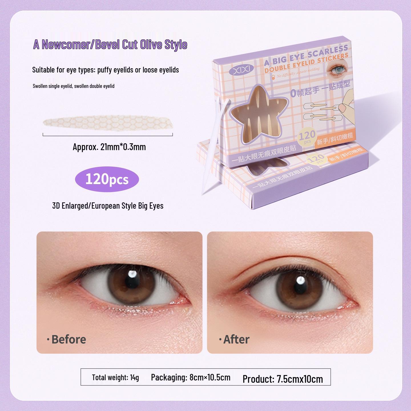 

XIXI Seamless Double Eyelid Tape - Invisible, Waterproof, Non-reflective, Easy-to-Use for Beautiful Eyes
