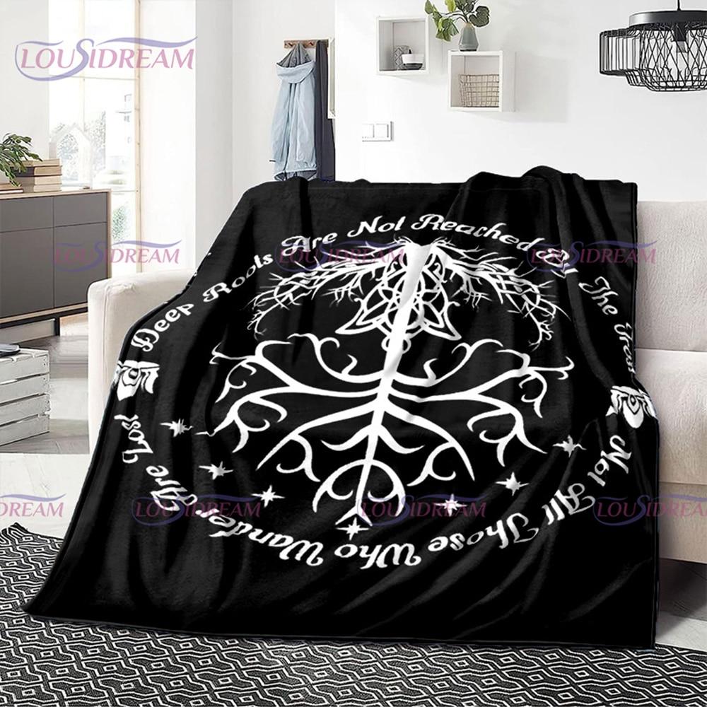 

Класичний фільм L-Lord of the R-Rings Pattern Фланелева ковдра для офісу Теплий і зручний диван Дорожня ковдра 130cm x 150cm