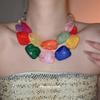 Irregular acrylic beaded double-layer necklace, dopamine personality exaggerated collarbone chain, niche design sense item decoration for women