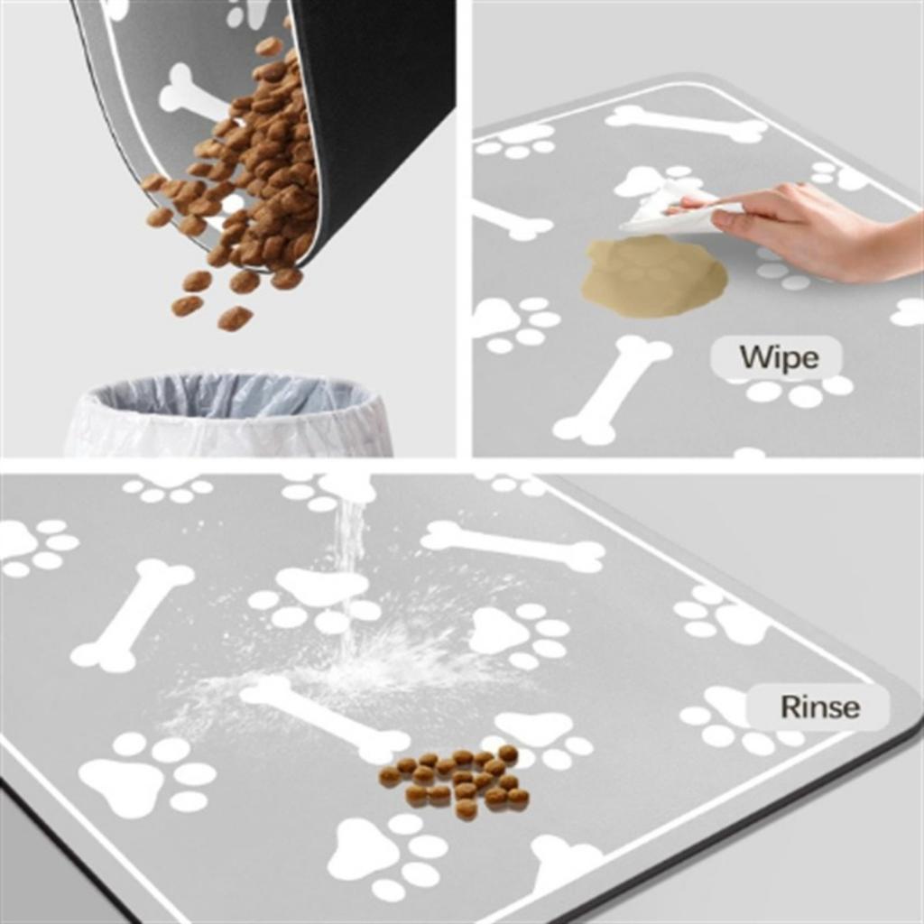 50*80 Quick Drying Diatomaceous Earth Pet Feeding Mat - Splash Proof, Absorbent, Easy To Clean, Suitable for Dogs and Cats, Washable