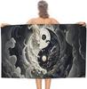 Yin Yang Plum Blossom Oversize Beach Towel Absorbent Quick Dry Blanket Sand Free Accessory for Pool Travel Yoga Picnic Sport