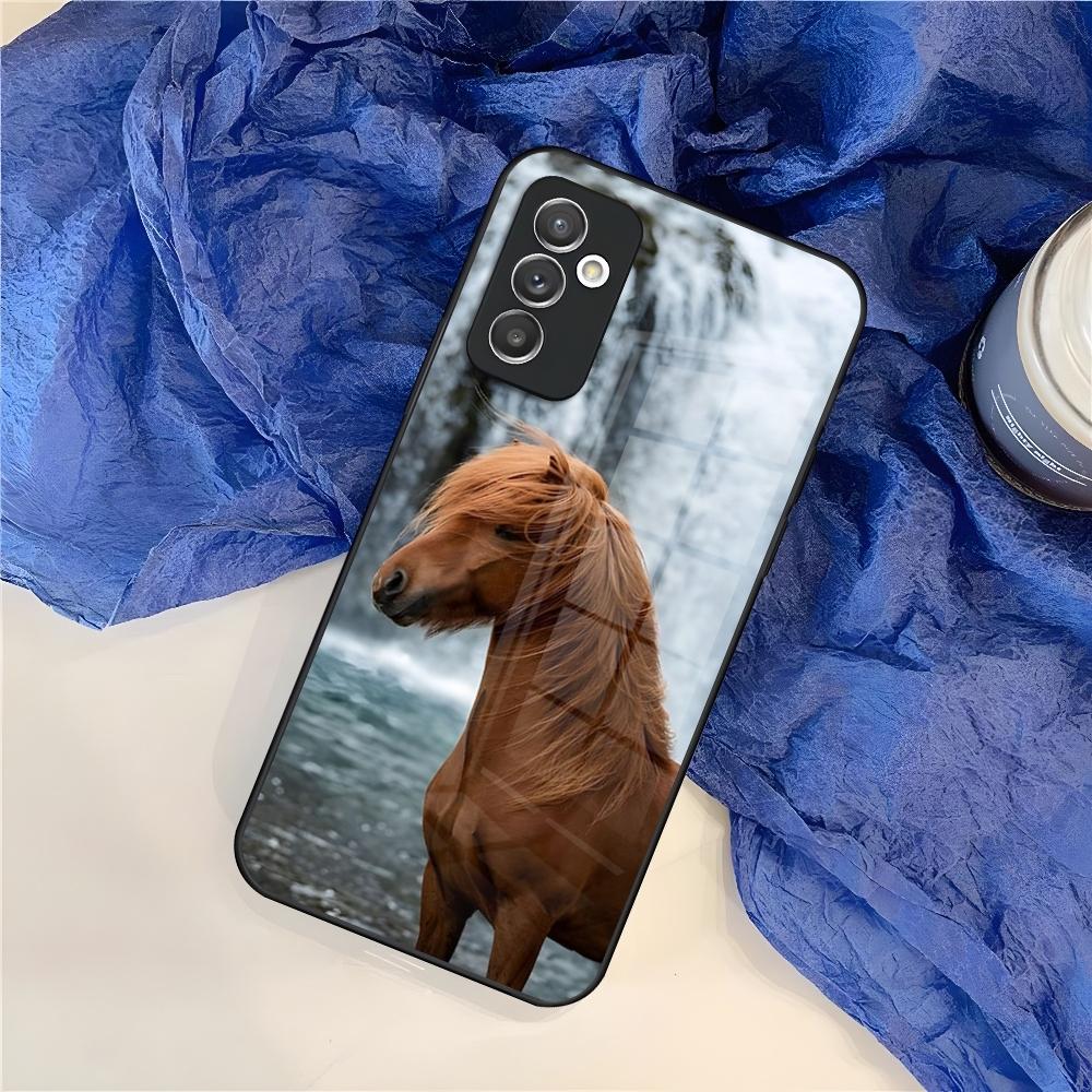 Animal Horse Phone Case for Samsung S24 S30 S21 S23 S20 S22 Fe S10 E S9 Note 20 10 Pro Ultra Plus Glass Cover