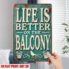 Vintage Balcony Metal Tin Sign Retro Wall Art Home Decor