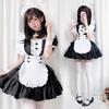 [Milky Time] Dienstmädchenkostüm, Cosplay, Halloween-Kostüm, Rüschenbesatz, Minilänge, Blume, Knopf