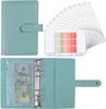 A6 Budget Binder Planner With 12 Pieces Cash Envelopes, Colorful PU Leather Notebook Binder With 12 PCS A6 Binder Pockets