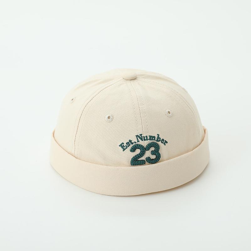 

Retro Letter Docker Cap for Baby Summer Cotton Toddler Beanie Hat Hip Hop Embroidred Dome Melon Caps Kids Landlord Bonnet 50cm fit 1-3Y