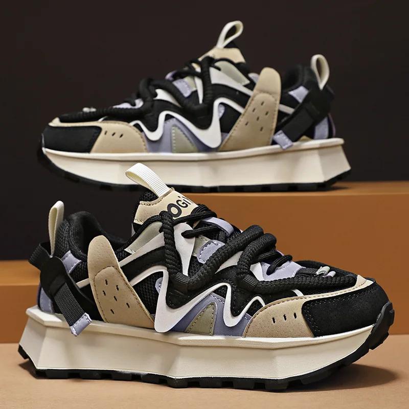 New Exquisite Men's Shoes Thick soled Tall Fashion Casual Shoes Outdoor Anti slip and Wear resistant Running Sports Shoes