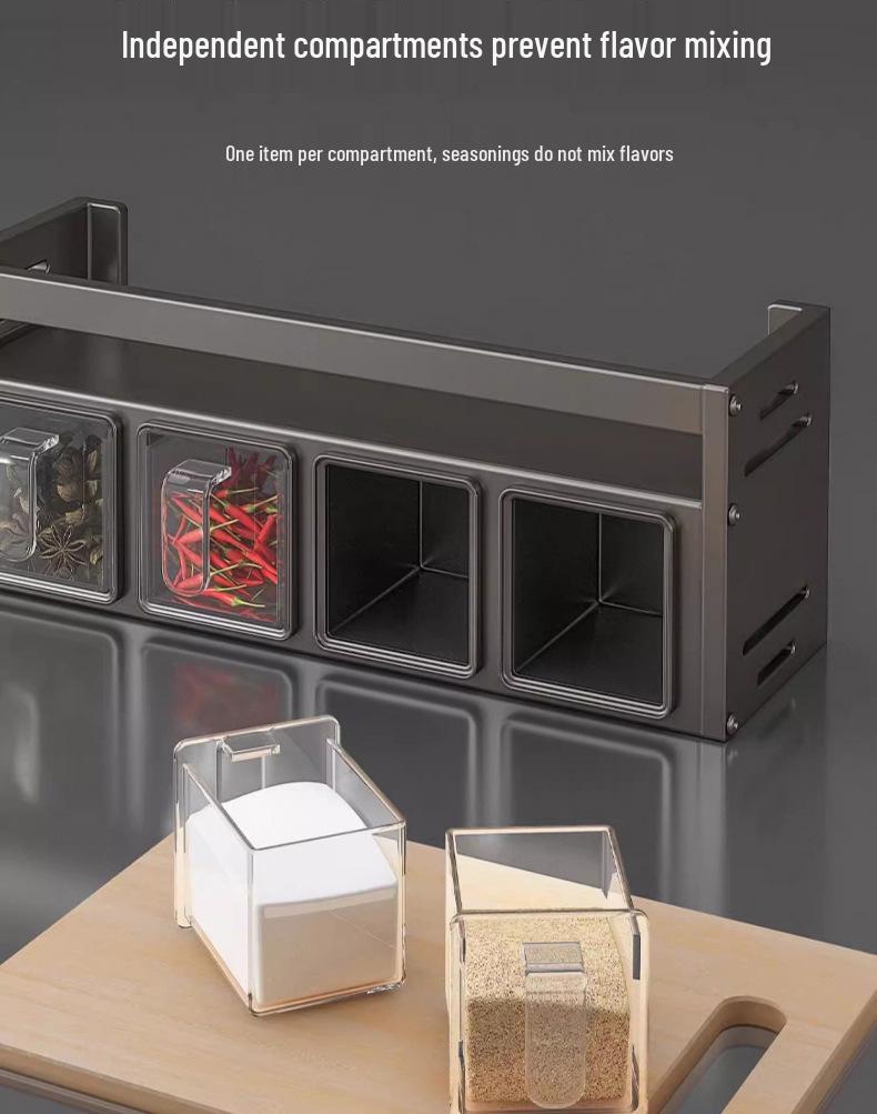 Wall-Mounted Kitchen Spice Rack: Multifunctional Organizer for Condiment Jars and Bottles