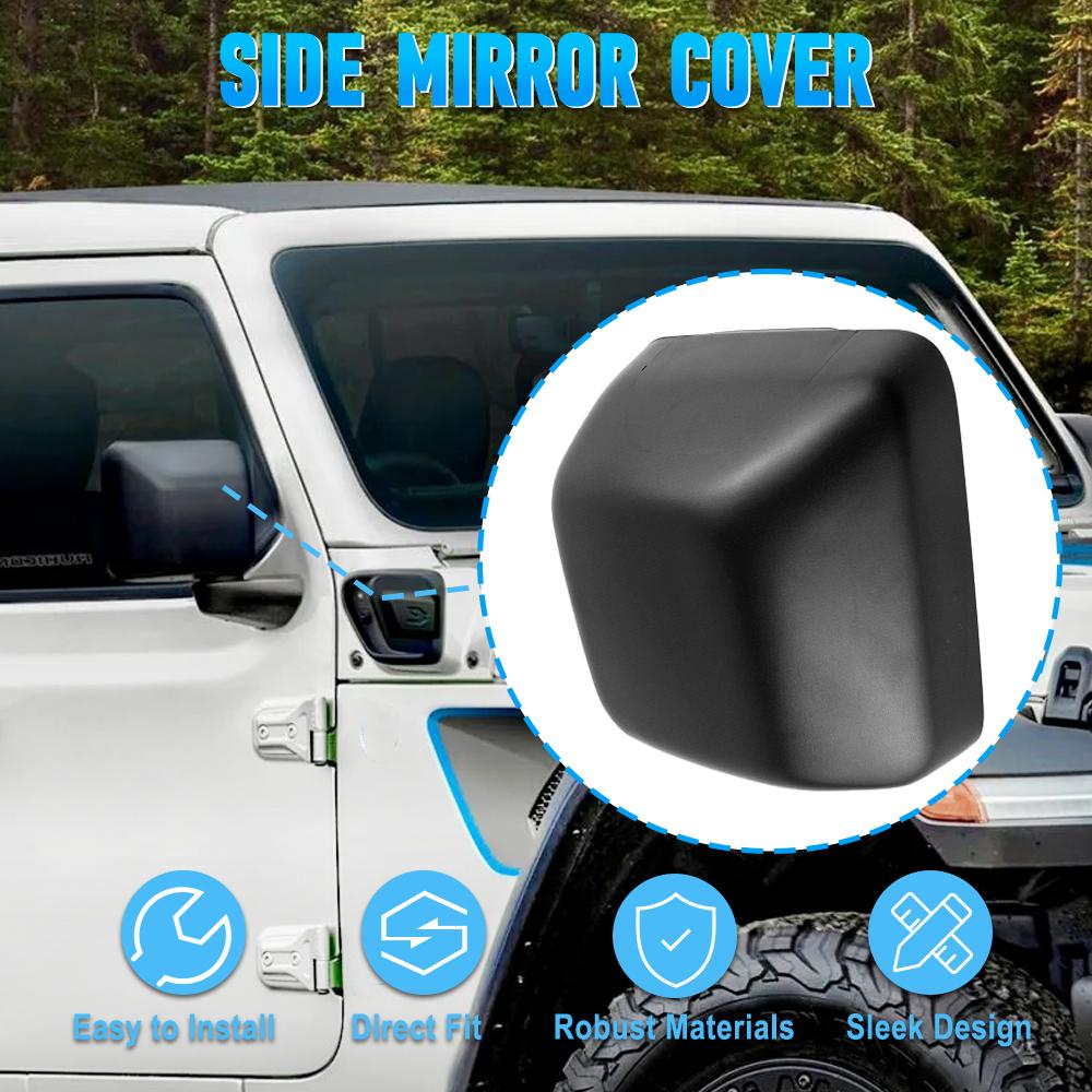 

Side Rearview Wing Mirror Cover Cap with/without Light Hole for Jeep Wrangler JL 2018 2019 2020 2026 2026 2026 2026 ABS Black