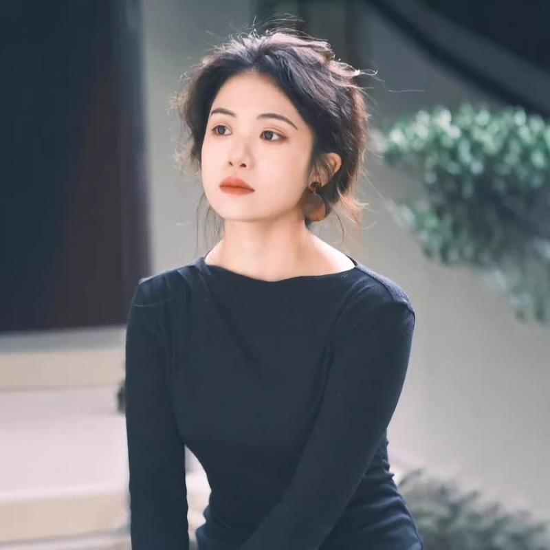 Autumn new women's clothing cold department unique chic knitted long dress high-end black dress