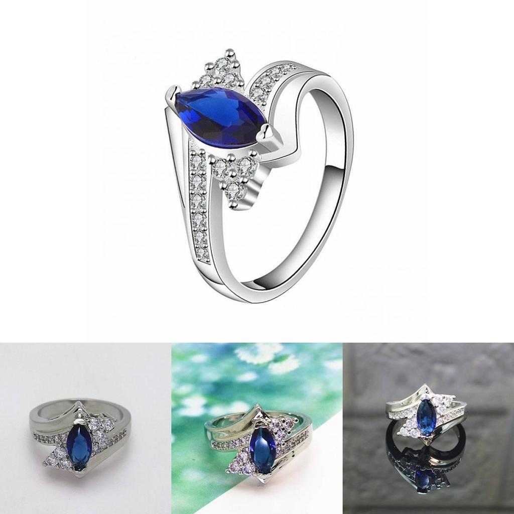 Stunning Blue Geometric Ring Crafted With Copper For Elegant Fashion Statement