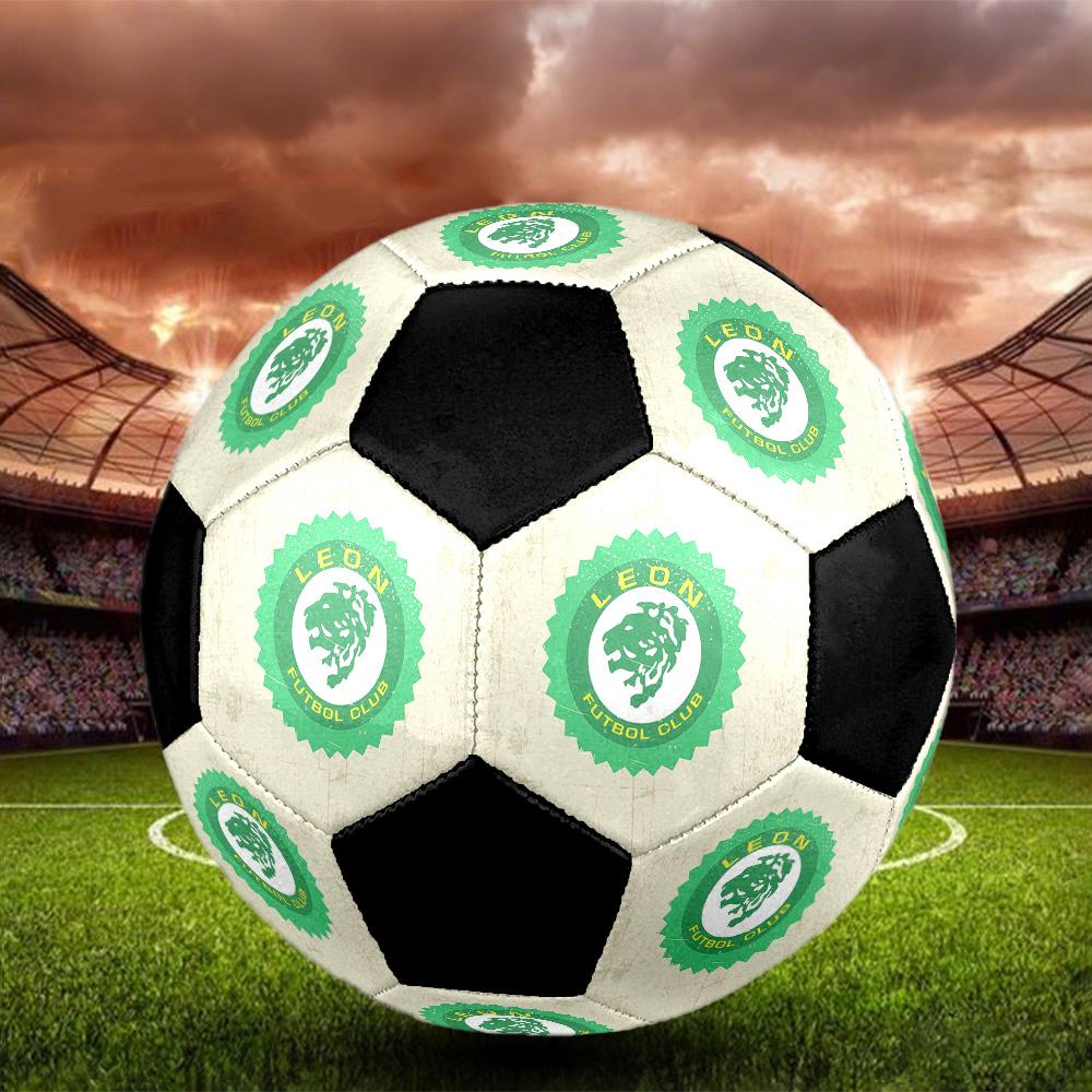 Club León Soccer Ball Colorful All Ages Machine Stitched PVC Competition Ready Durable High-Bounce.SIZE5