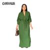 Loose Waist Casual Work Dress Side Split Summer Commuter Women's Dress
