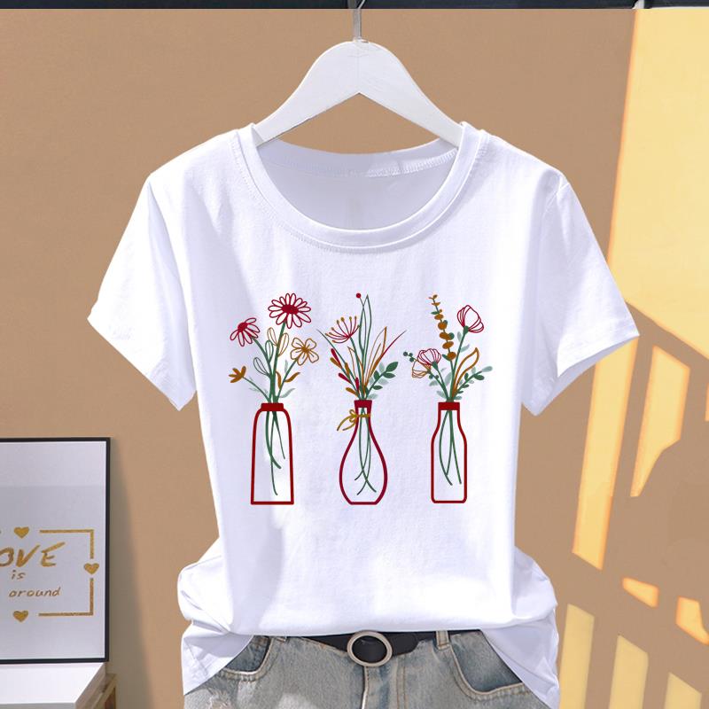 (Asian Size) cute letter style Women's Top T shirt Printed O-neck Short Sleeve T-shirts Fashion Female Casual Clothing Graphic Tee
