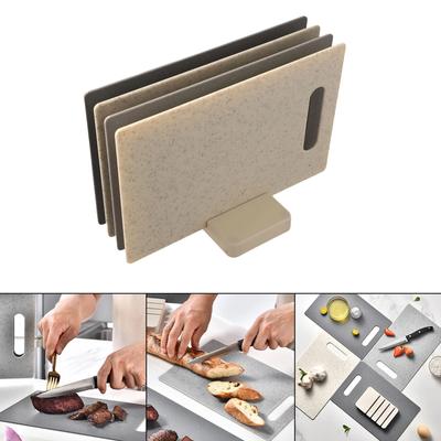 4pcs/Set Cutting Board Chopping Block Set With Stand Holder Storage Non-Slip Kitchen Knives Accessories ABS Cutting Board Set