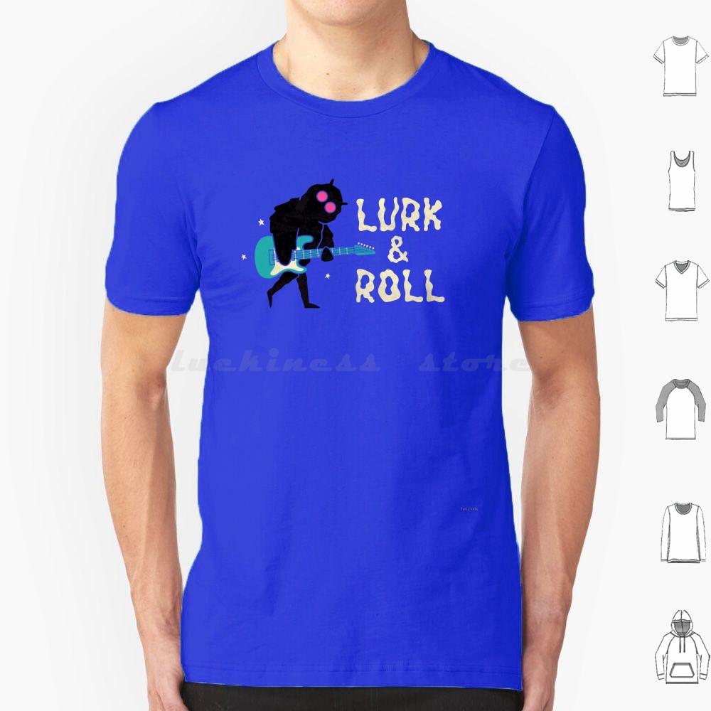 Lurk And Roll T Shirt Cotton Men Women DIY Print Mothman And Roll Moth Cryptid Lurk Paranormal Cryptozoology Music Creature