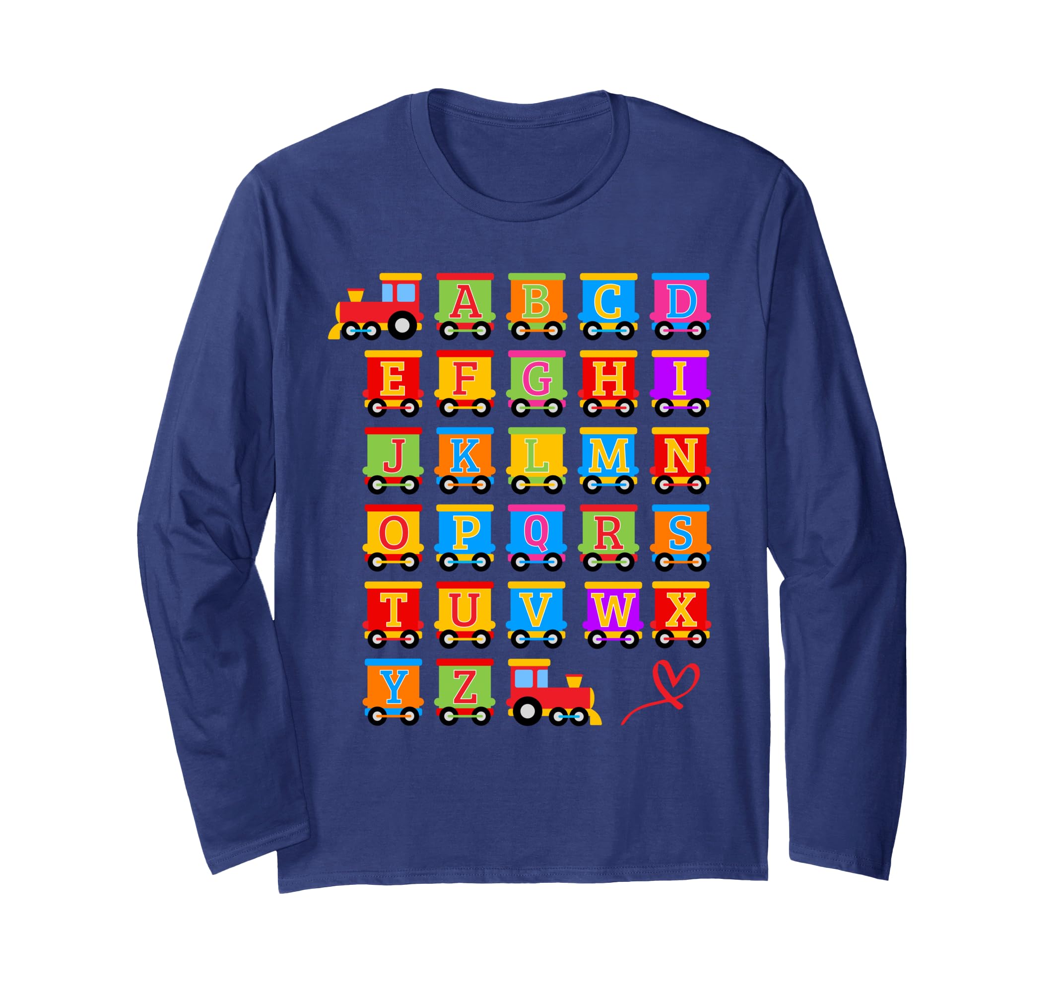 

Colorful Alphabet Train Educational Kids Learn Funny ABC Long Sleeve T-Shirt