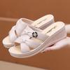 Women's slippers heightened thick-soled going out high-end wedge heels high-heeled sandals home non-slip hollow women's shoes